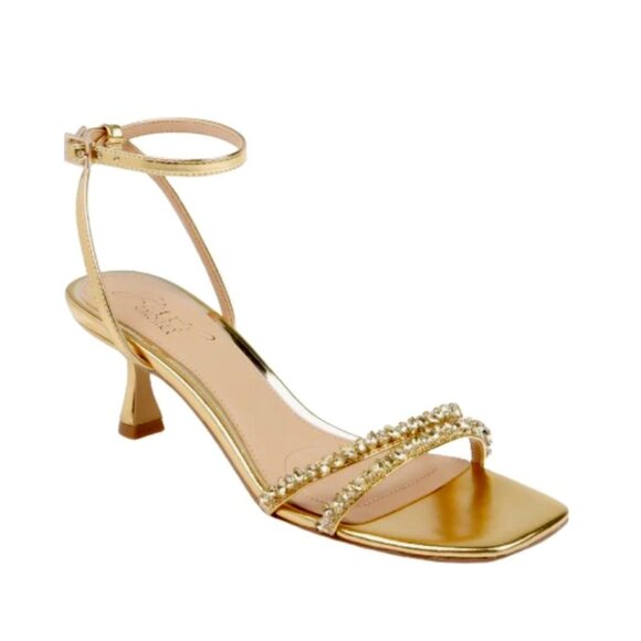 Jewel Badgley Mischka Shoes - Jewel Badgley Mischka Nayla Gold Heeled Sandals | Size 9.5